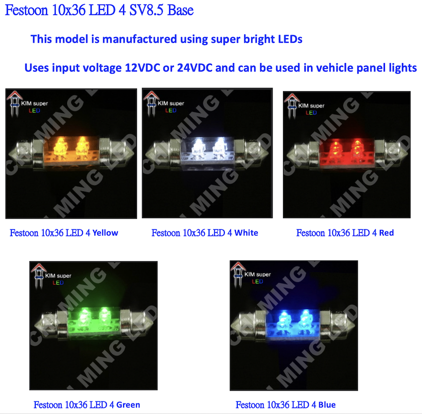 Festoon 10x36 LED 4 SV8.5 Base