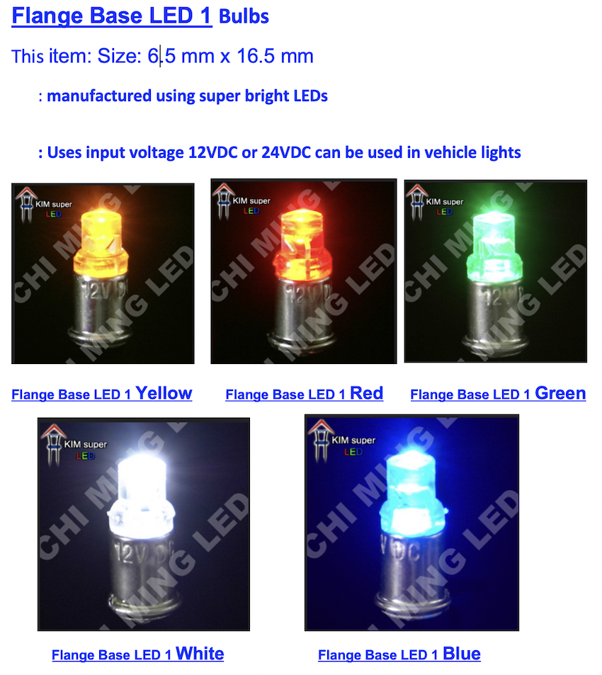 Flange Base T5x16 LED 1 Bulbs