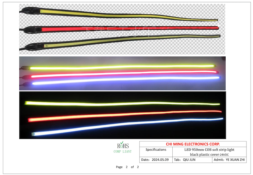 LED 850mm COB soft strip light black plastic cover-W-24VDC