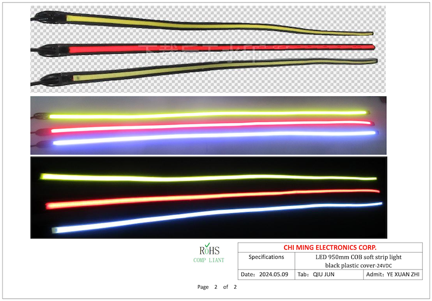 LED 950mm COB soft strip light black plastic cover