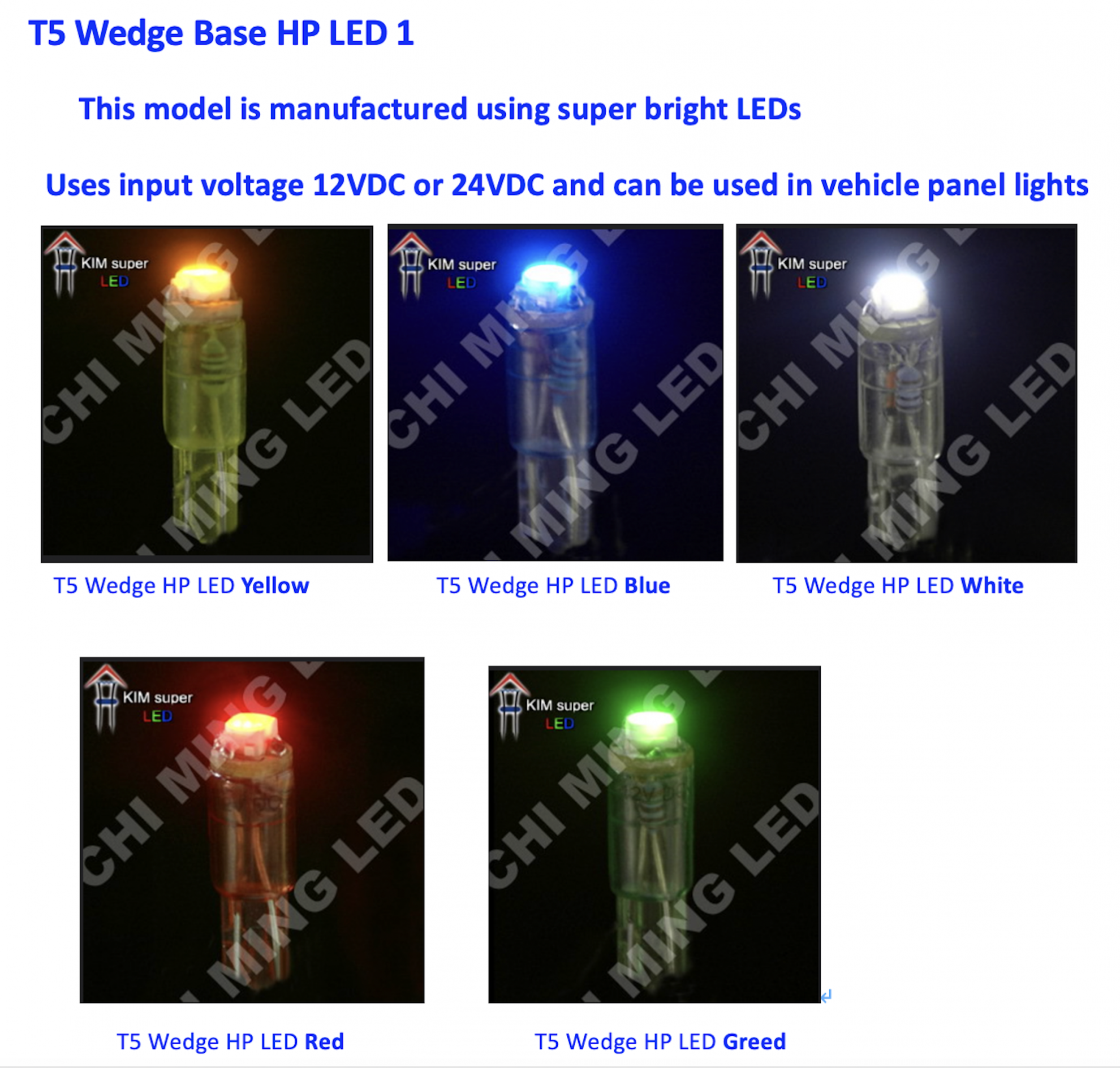 74 T5-Wedge HP LED 1 74 T5-Wedge HP LED 1