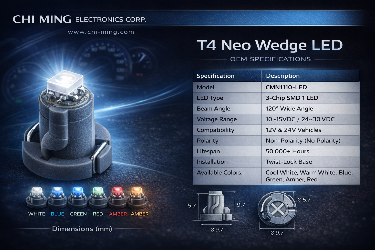 CM1110-LED Neo wedge T4 SMD 1 CM1110-LED Neo wedge T4 SMD 1