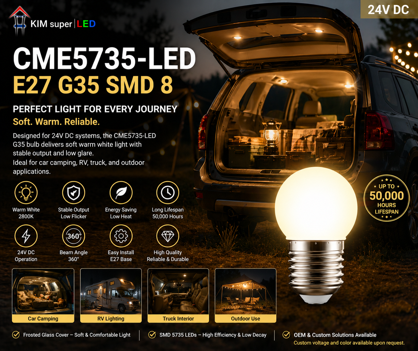 CME5735-LED E27 G35 SMD 8