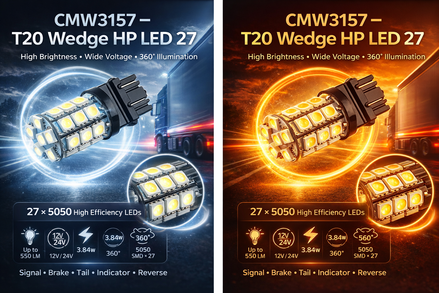 CMW3157 – 3157 Wedge LED HP 27 CMW3157 – 3157 Wedge LED HP 27