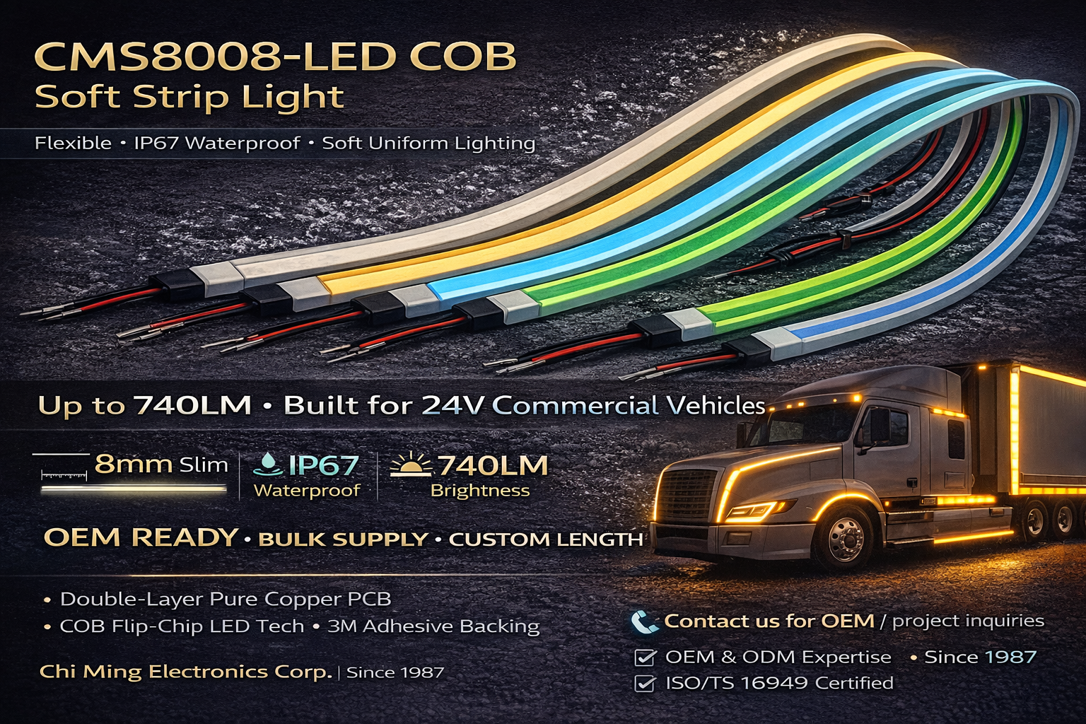 CMS8008-LED COB Soft Strip Light