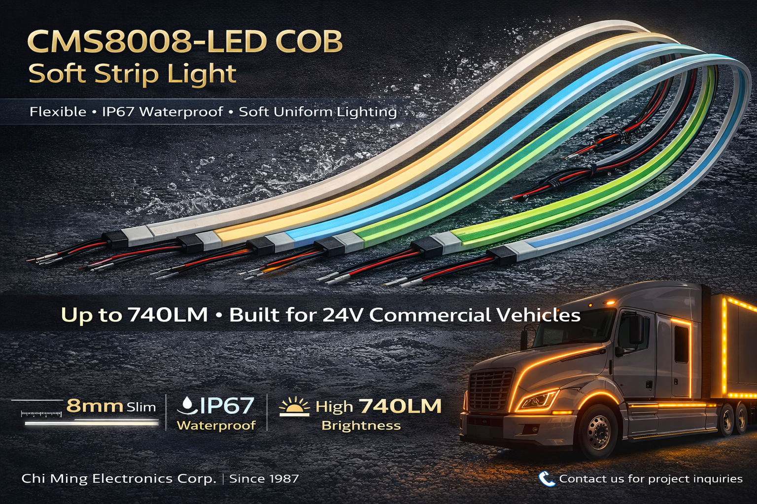 CMS8008-LED COB Soft Strip Light