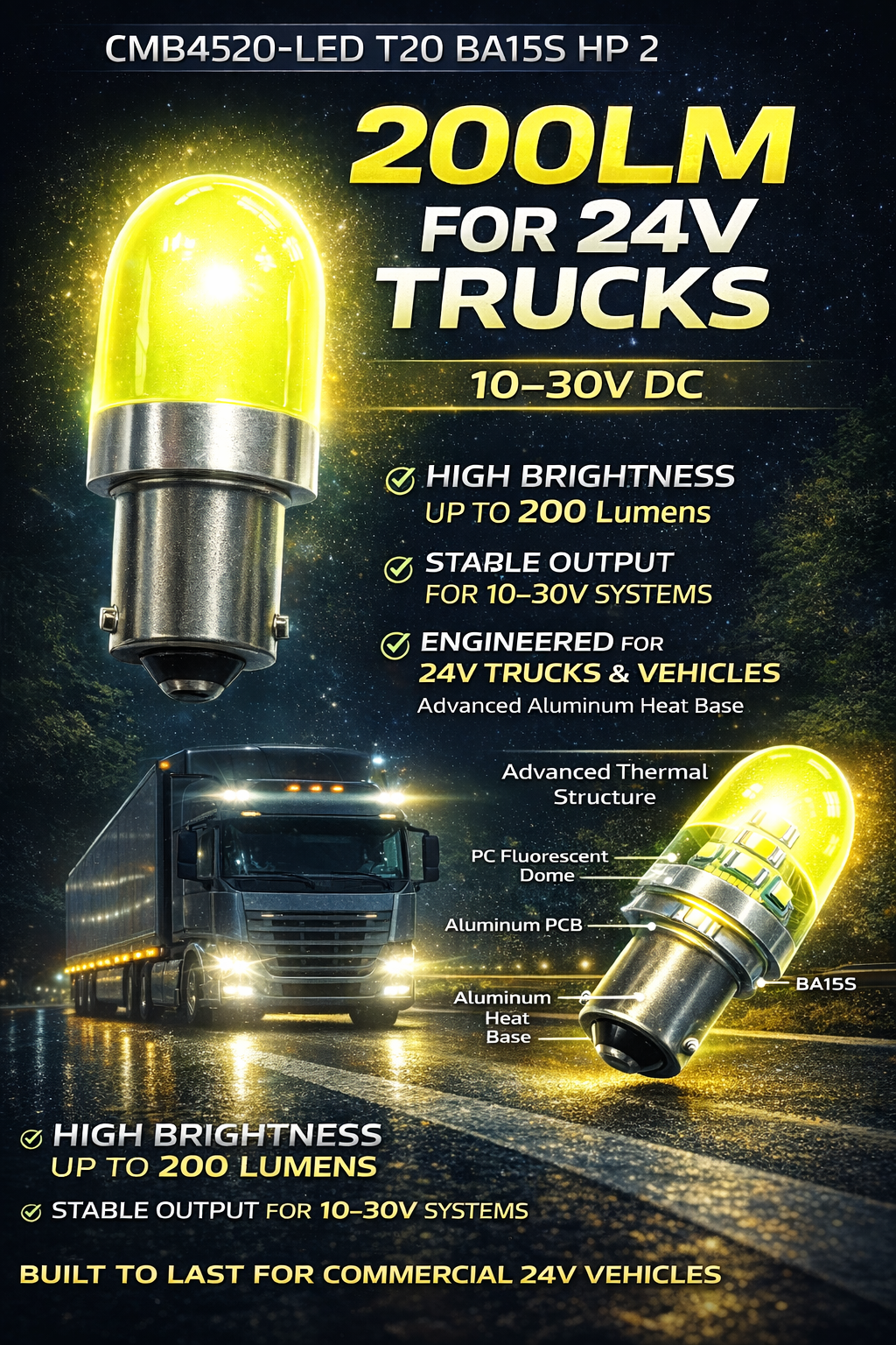 CMB4520-LED T20 BA15S HP 2 CMB4520-LED T20 BA15S HP 2