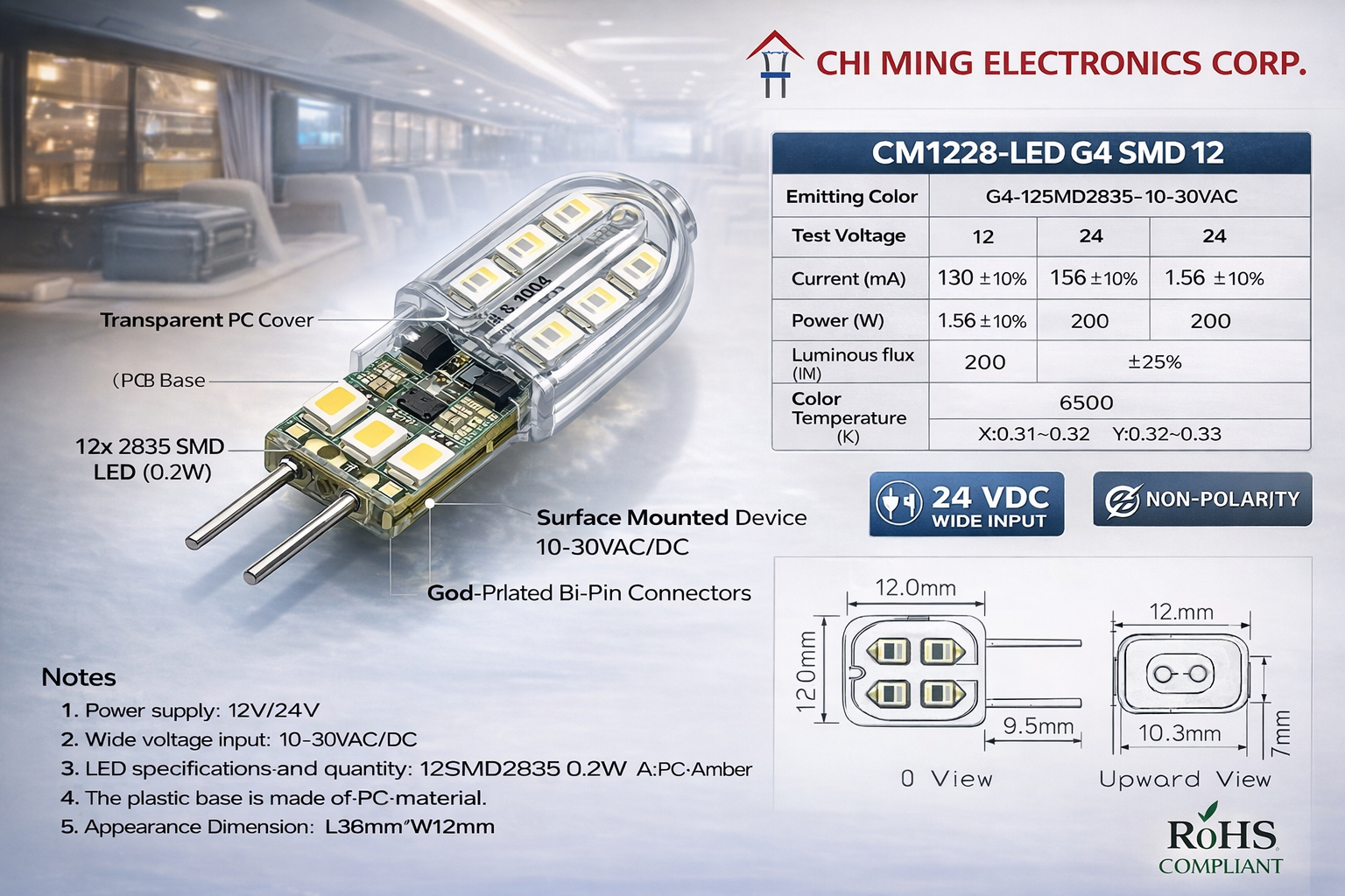 CM1228-LED G4 SMD 12