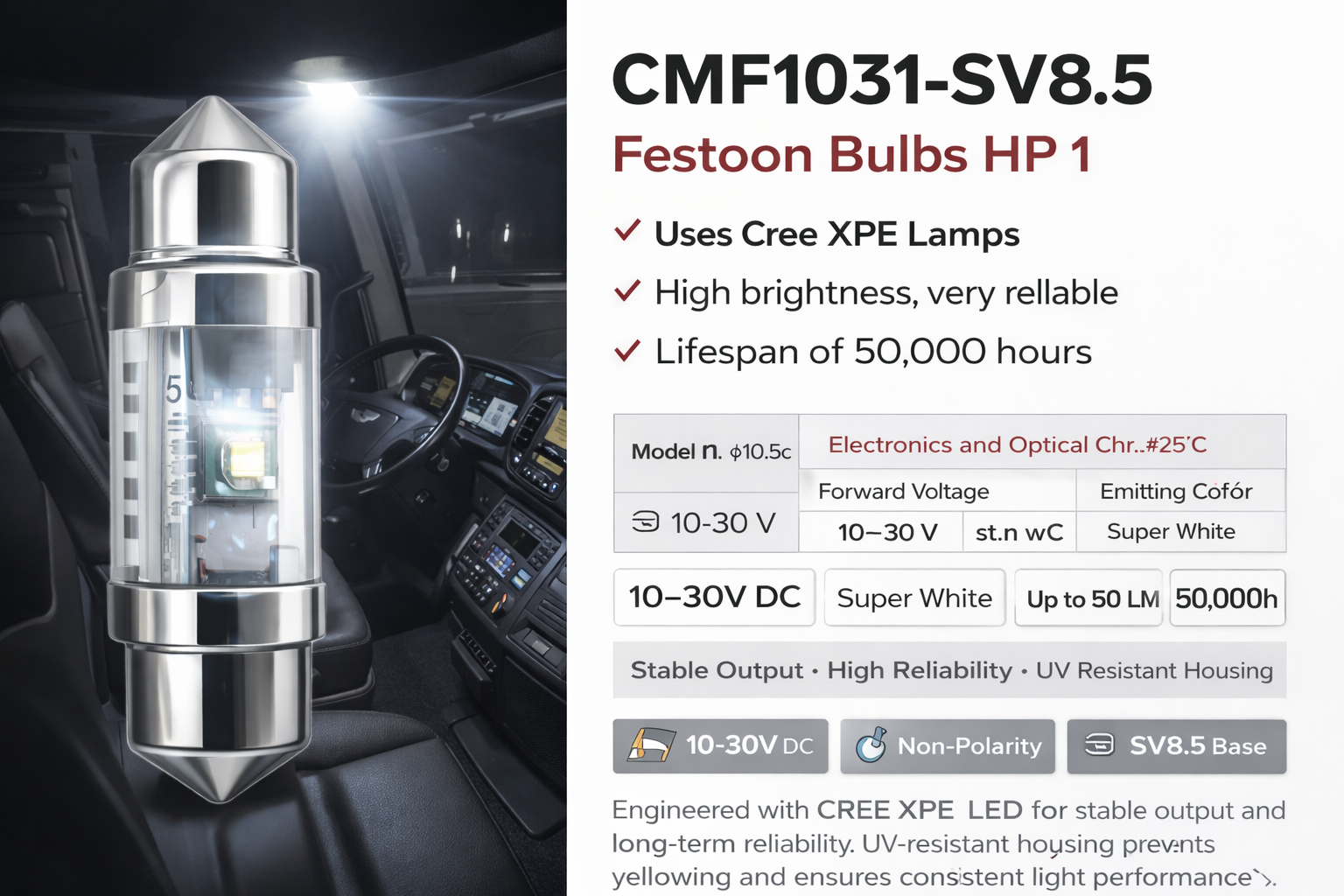 CMF1031-SV8.5 Festoon Bulbs HP 1 CMF1031-SV8.5 Festoon Bulbs HP 1