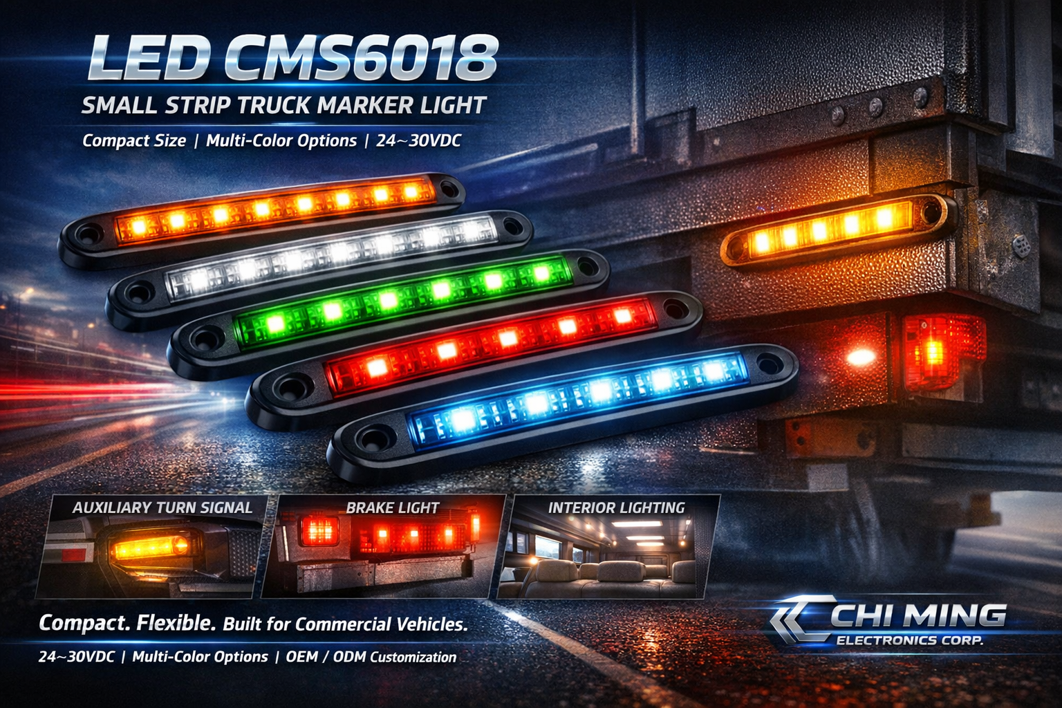 LED CMS6018-Small Strip Truck Marker Light