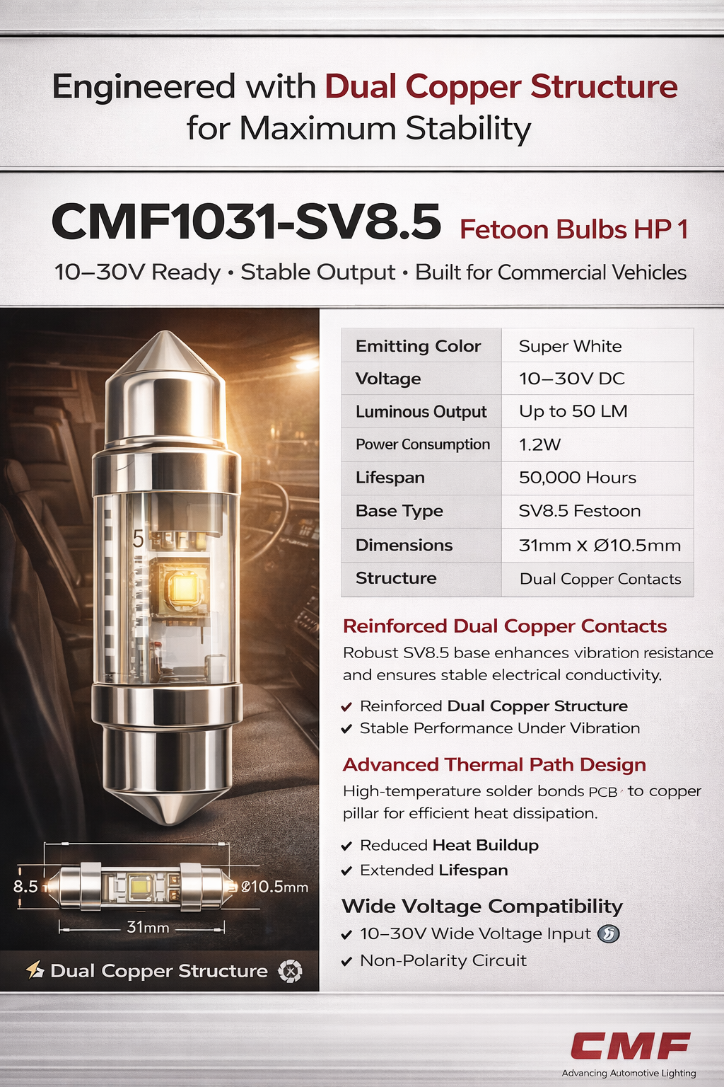 CMF1031-SV8.5 Festoon Bulbs HP 1 CMF1031-SV8.5 Festoon Bulbs HP 1