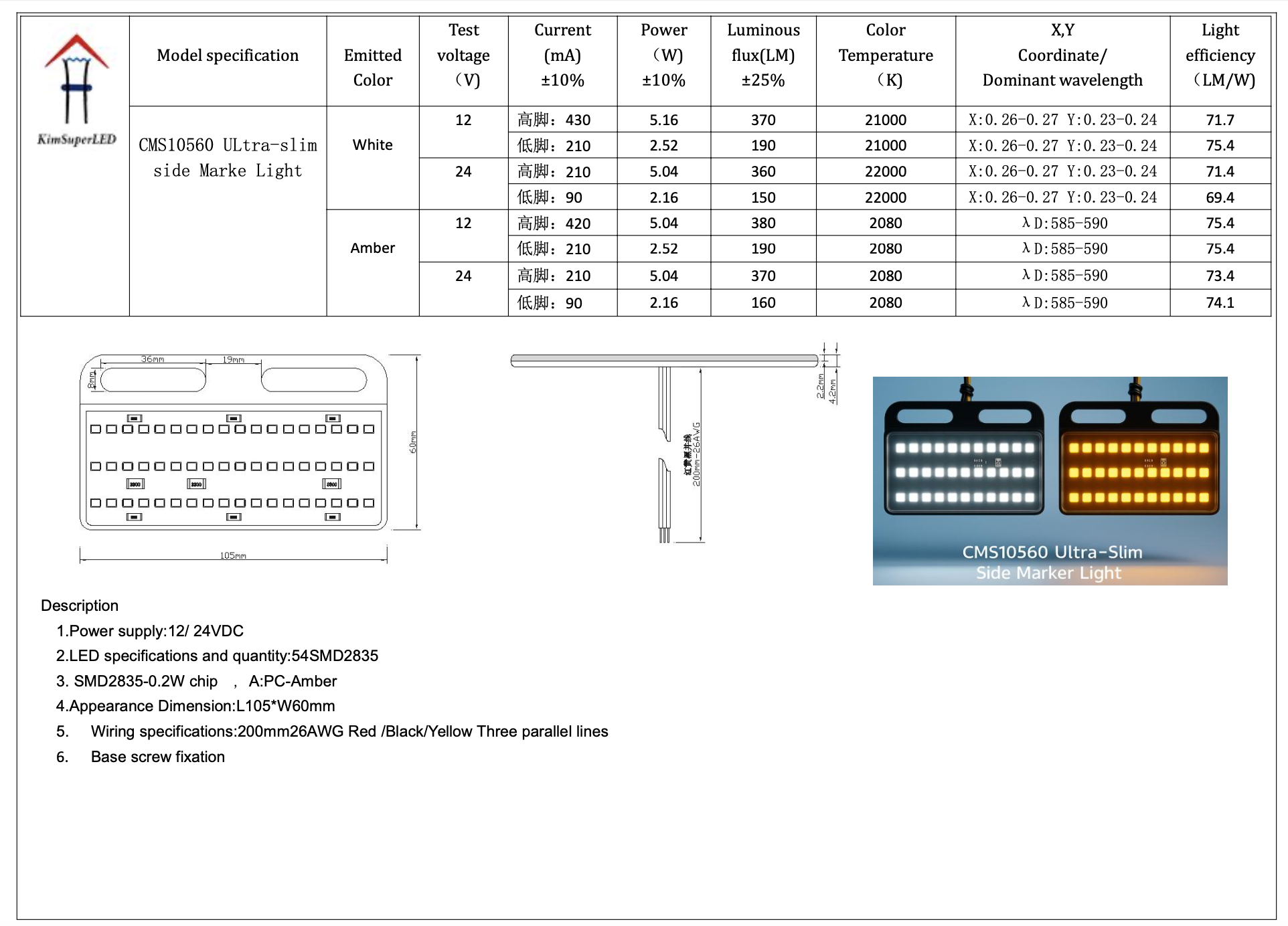 LED CMS10560-Truck Side Marker Lights