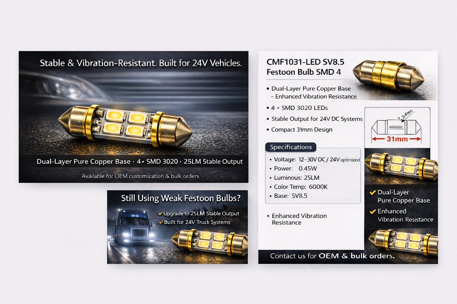 CMF1031-LED SV8.5 Fetoon Bulbs SMD 4 CMF1031-LED SV8.5 Fetoon Bulbs SMD 4