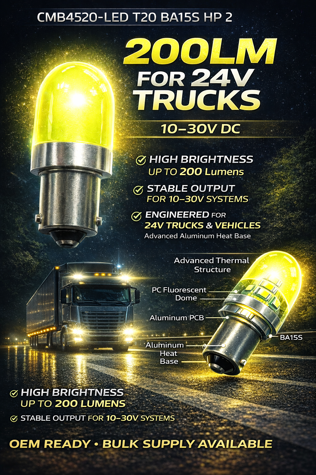 CMB4520-LED T20 BA15S HP 2 CMB4520-LED T20 BA15S HP 2
