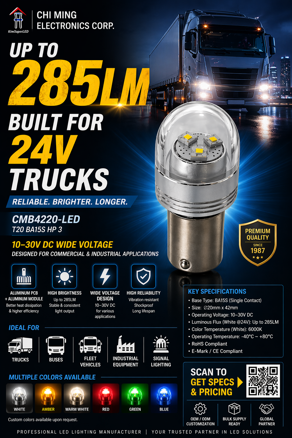 CMB4220-LED T20 BA15S HP 3