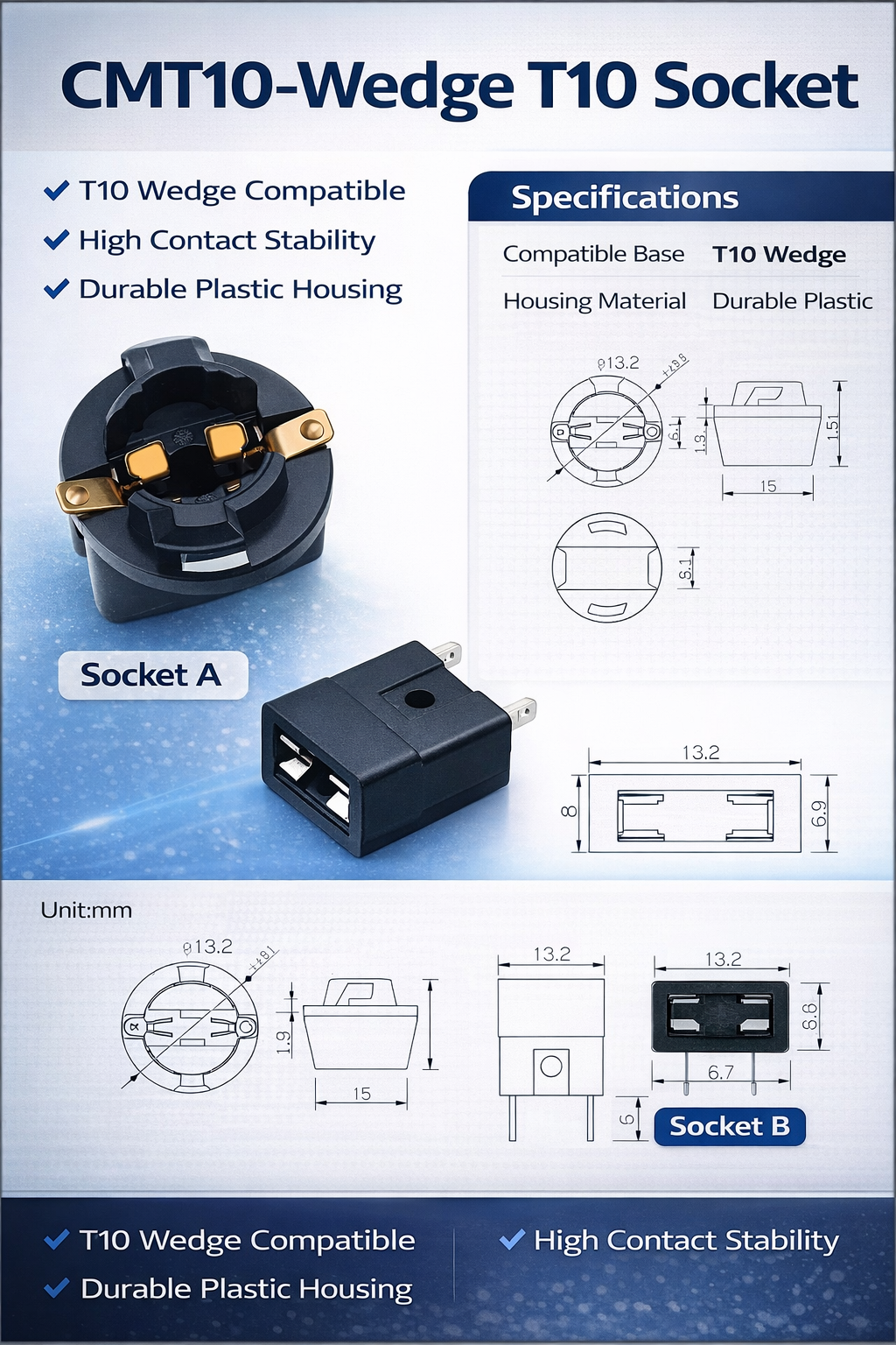 CMT10-Wedge T10 Socket