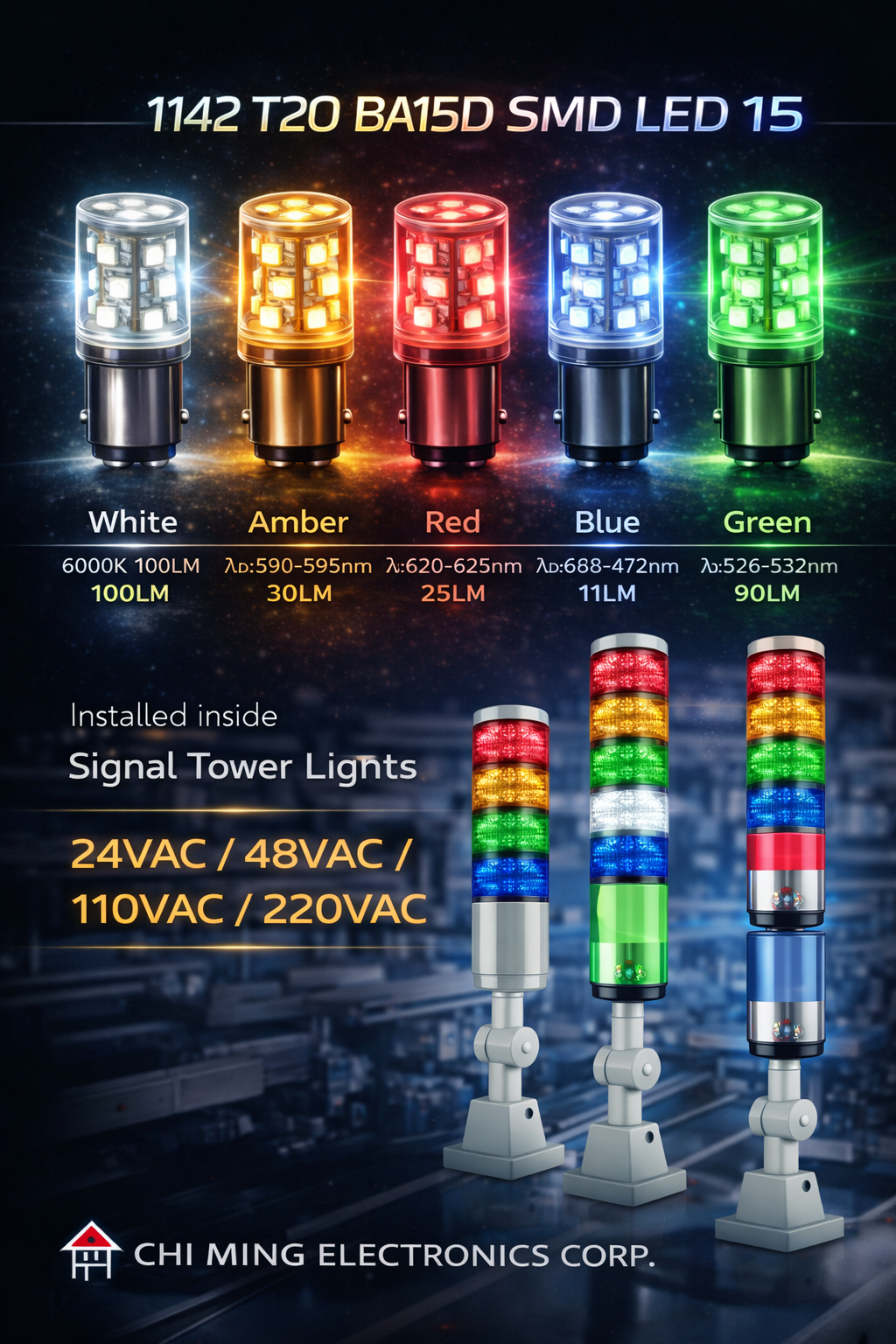 CMBD4820-LED 1142 T20 BA15D SMD 15