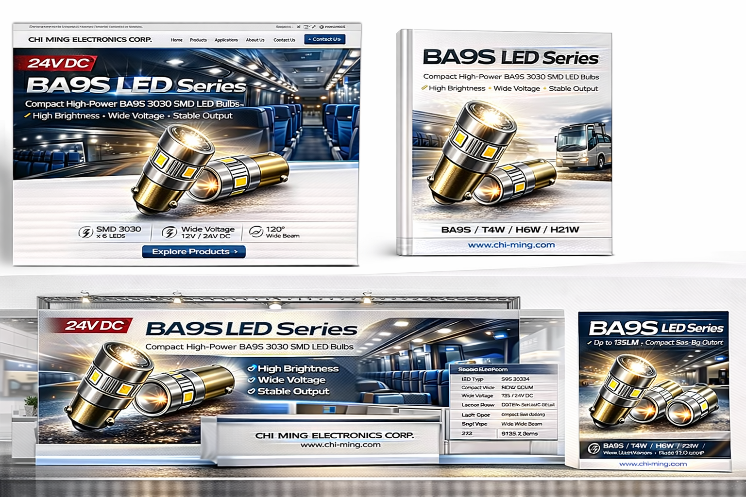 CMB3012-LED BA9S T10 bulbs SMD 6