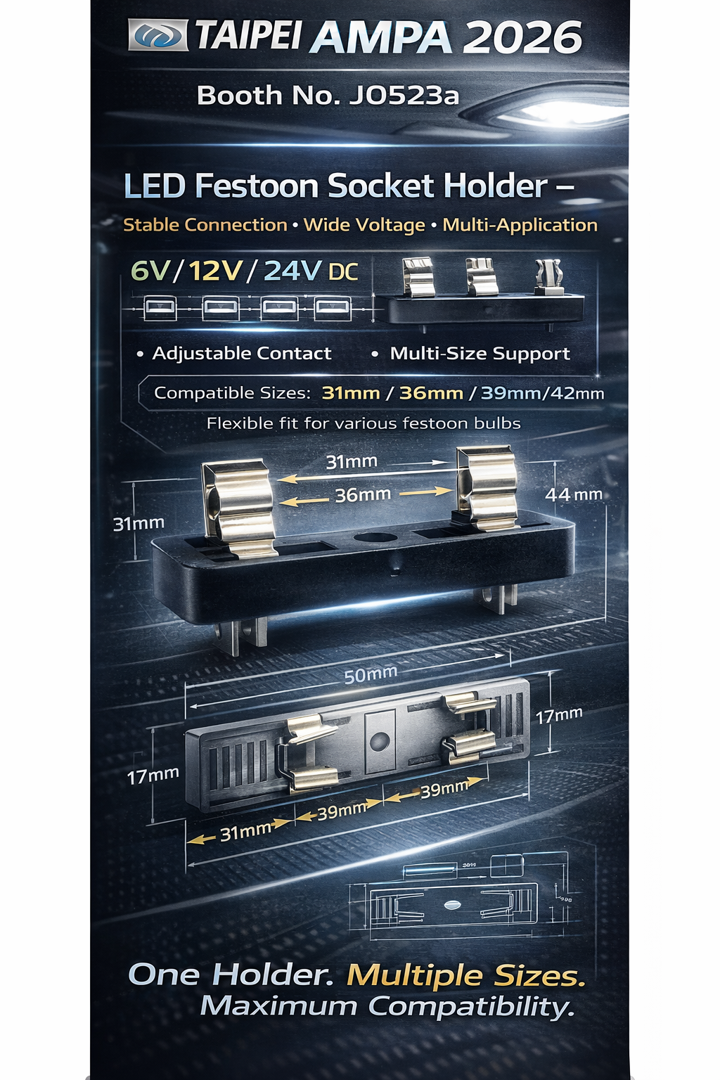 LED Festoon Socket Holders(SV8.5)