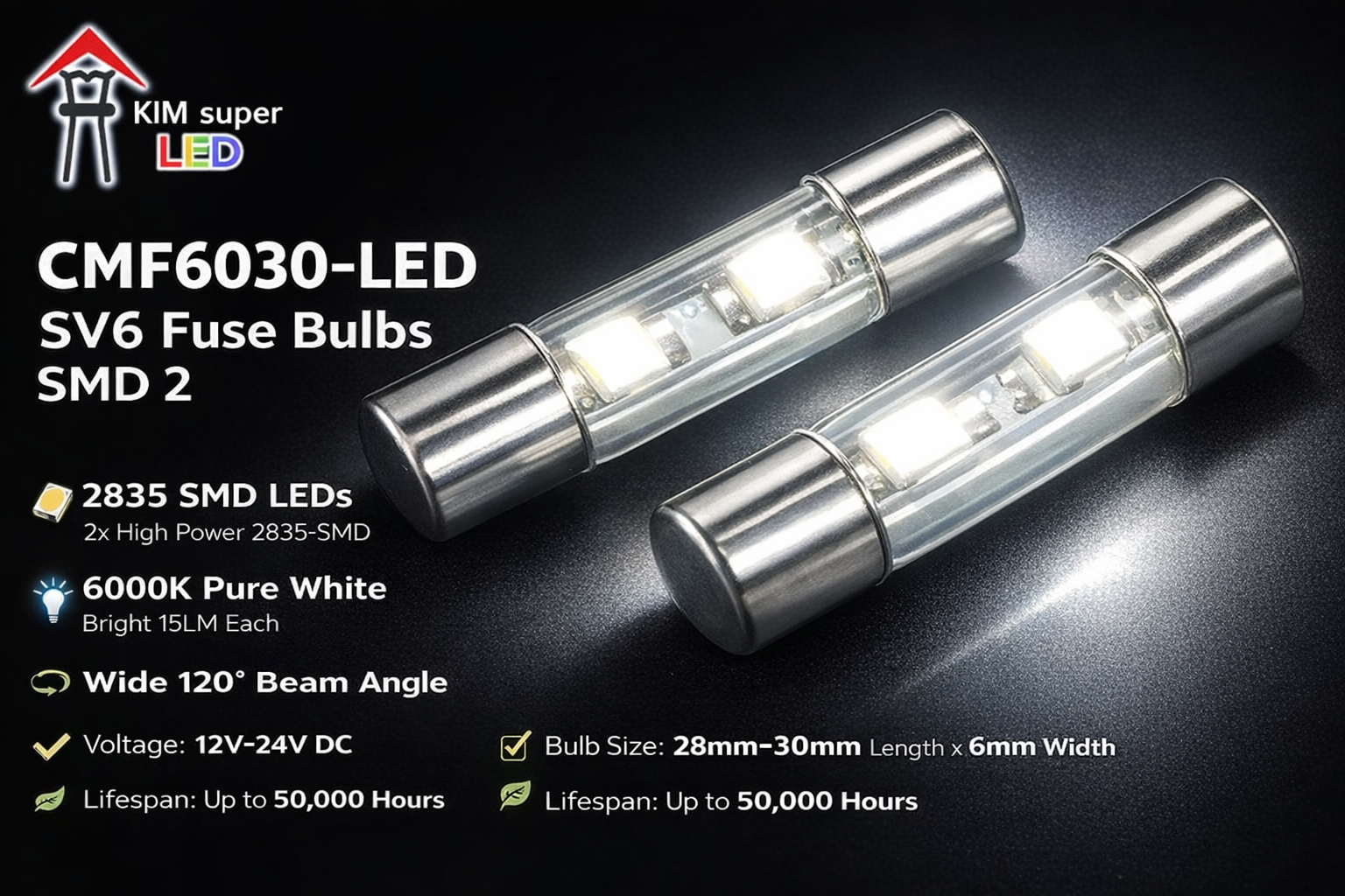 CMF6030-LED SV6 Fuse Bulbs SMD 2