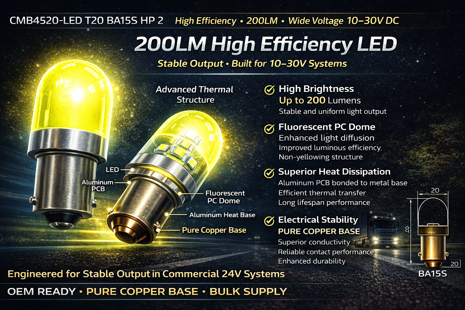 CMB4520-LED T20 BA15S HP 2 CMB4520-LED T20 BA15S HP 2