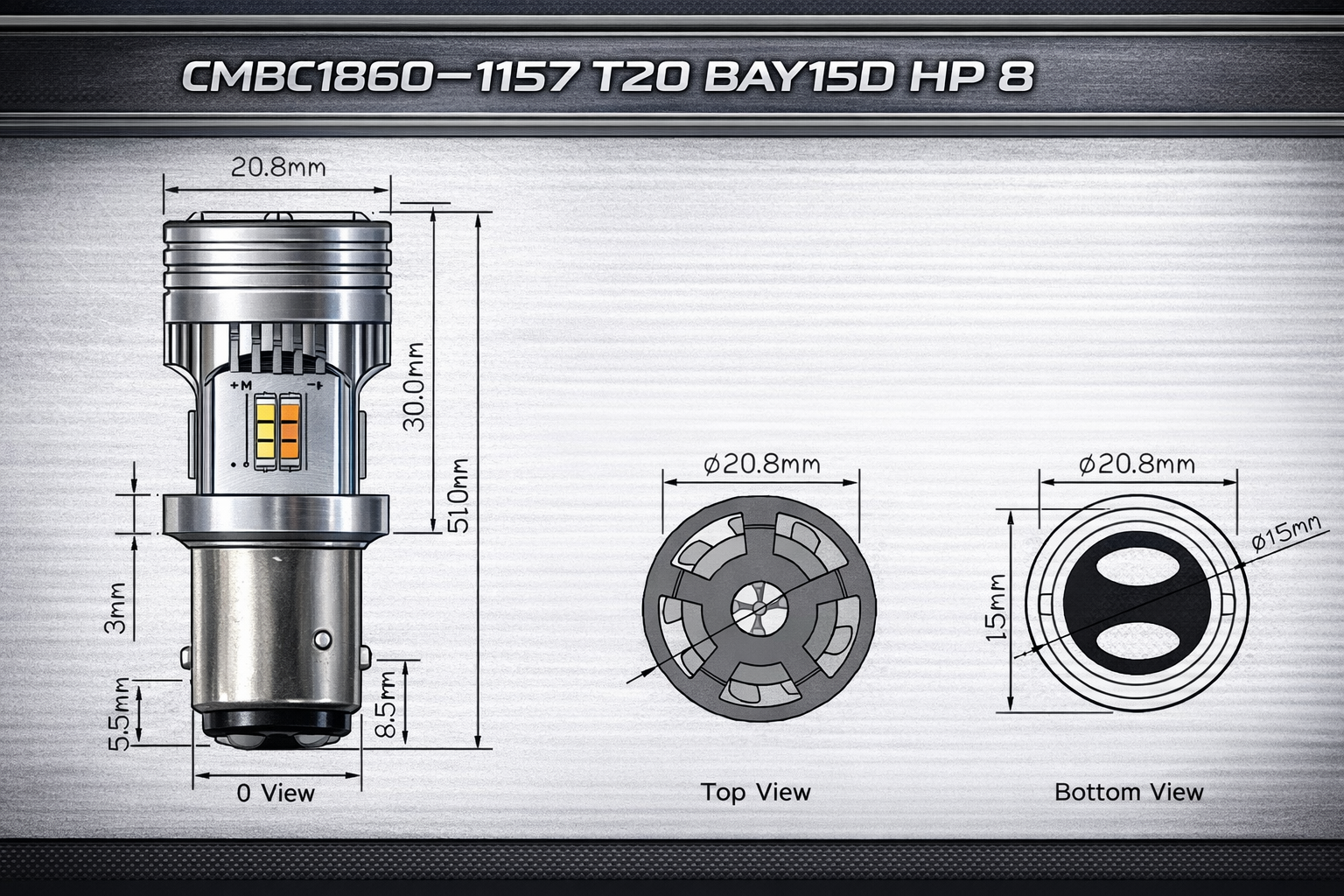 CMBC1860-1157 T20 BAY15D HP 8