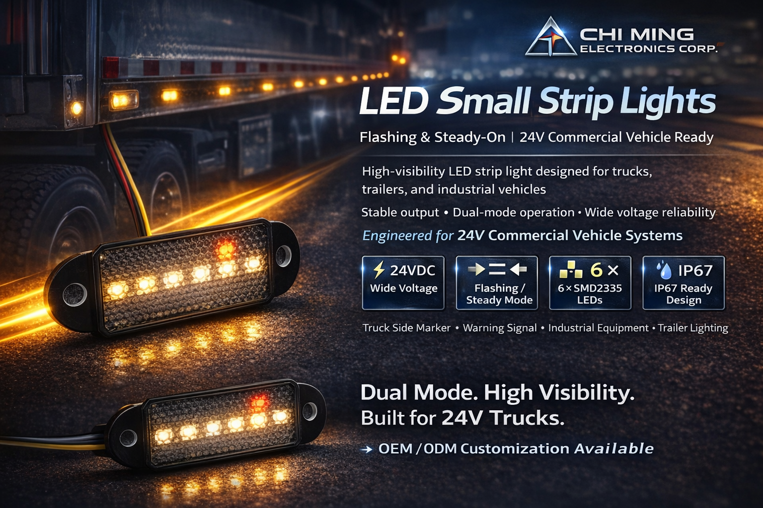 LED CMS6018-Small Strip Truck Marker Light