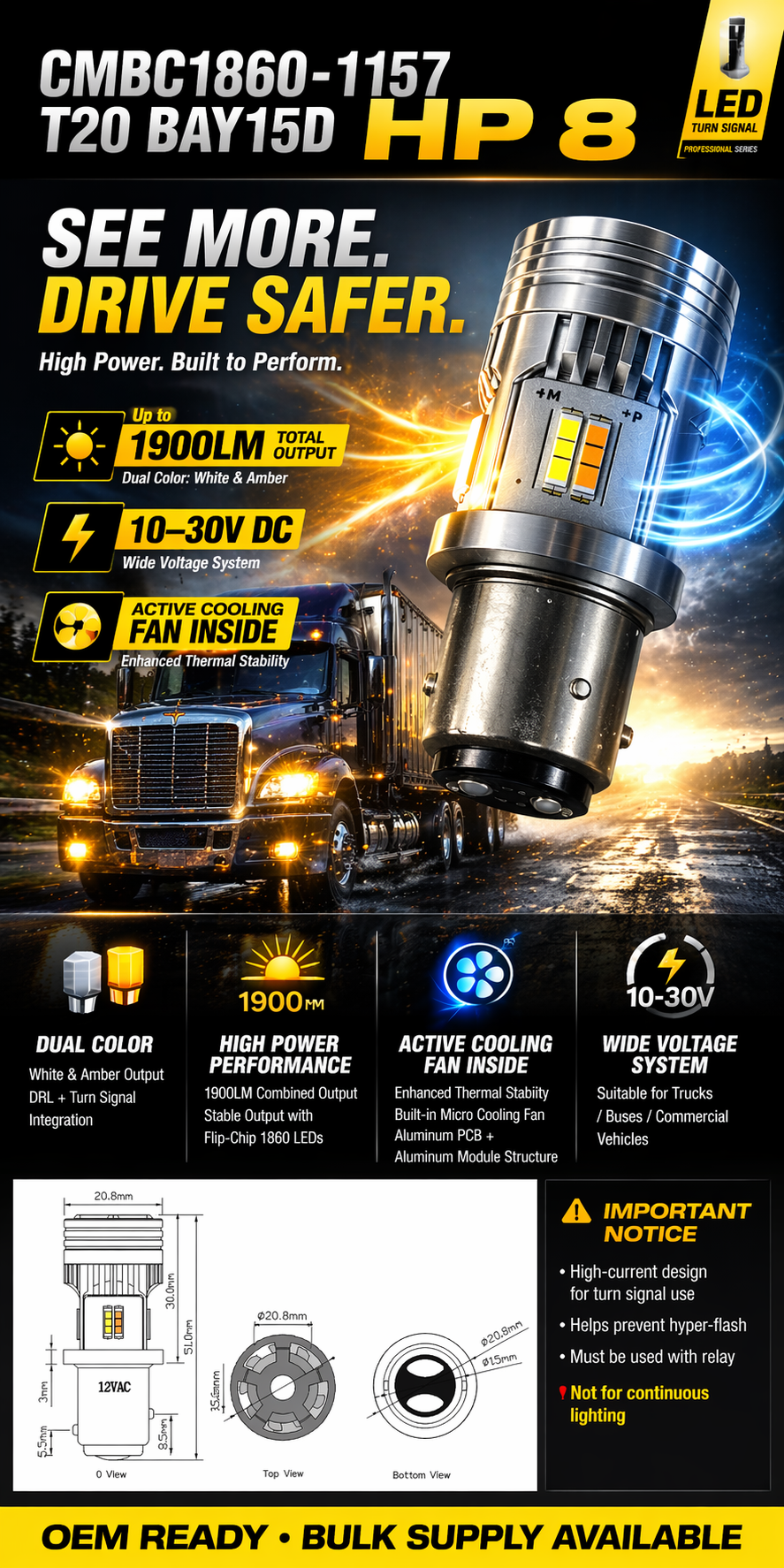 CMBC1860-1157 T20 BAY15D HP 8