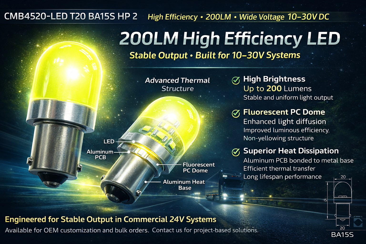 CMB4520-LED T20 BA15S HP 2 CMB4520-LED T20 BA15S HP 2