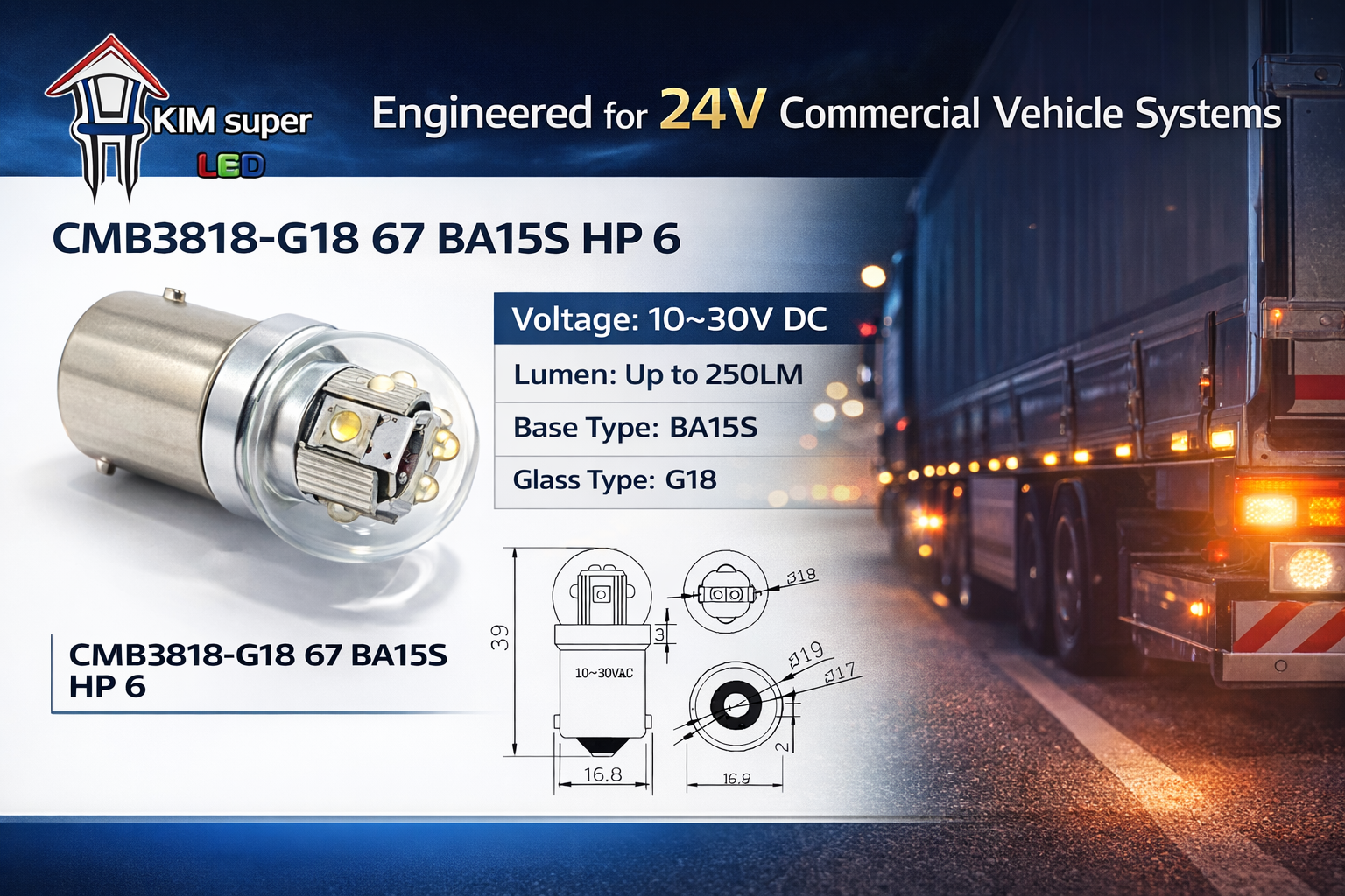 CMB3818-G18 67 BA15S HP 6 CMB3818-G18 67 BA15S HP 6